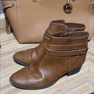 LC Lauren Conrad Tan Ankle Booties